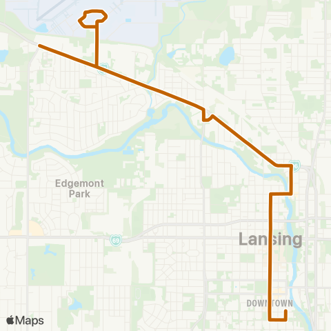 CATA North Grand River - Old Town - Airport map