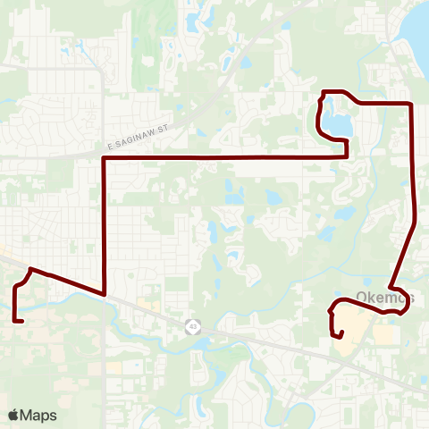 CATA MSU - Haslett - Okemos map