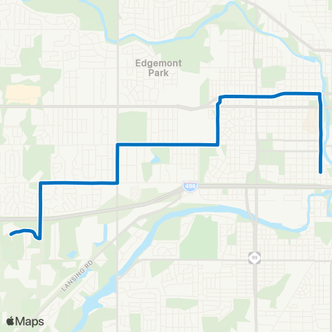 CATA W. Michigan - Waverly - LCC West map