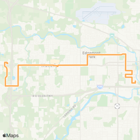 CATA Willow - Lansing Mall map