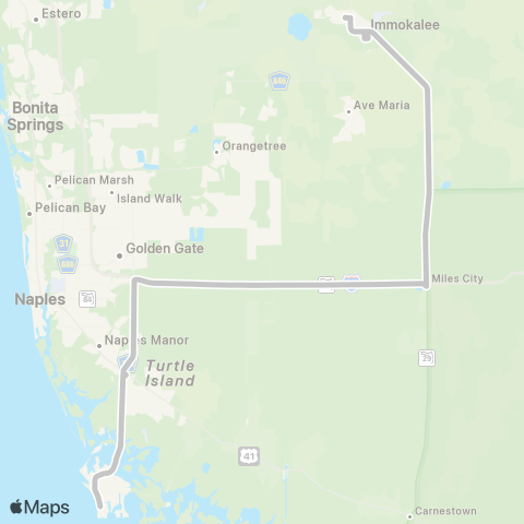 CAT Express Immokalee - Marco Island map