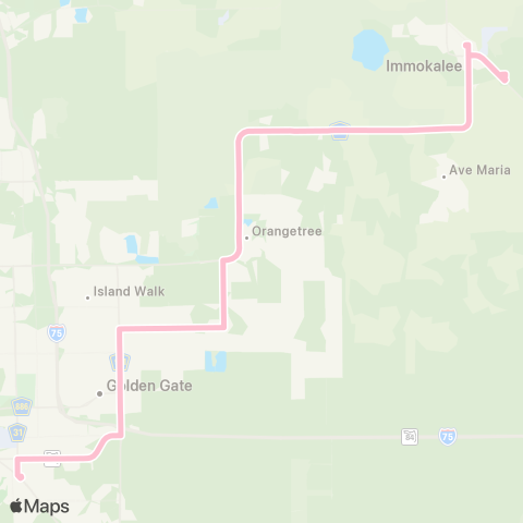 CAT Immokalee Circulator (Commerce) map