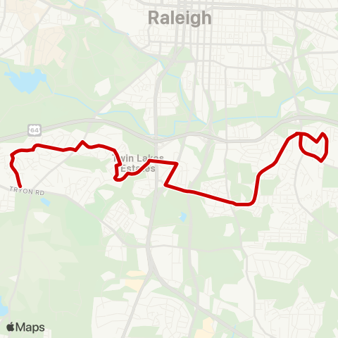 GORaleigh Carolina Pines Connector map