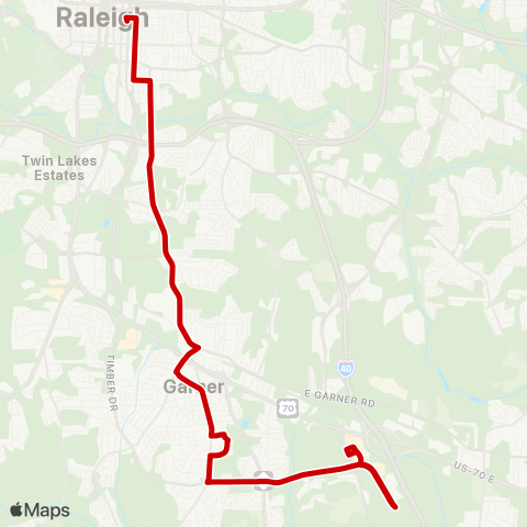 GORaleigh Garner map