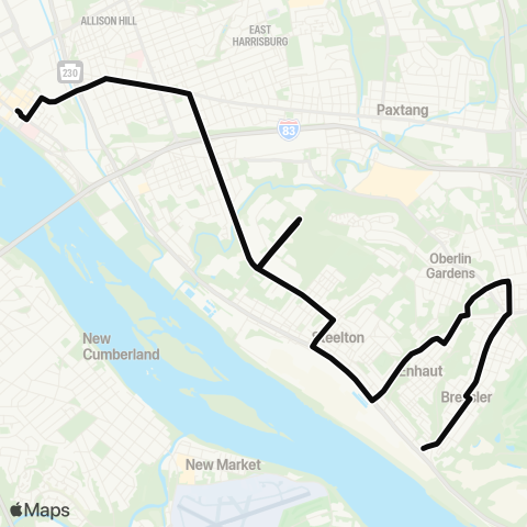 rabbittransit - Capital Region Steelton map