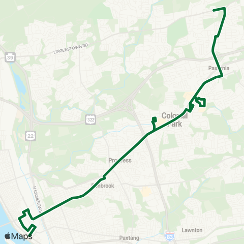 rabbittransit - Capital Region Colonial Pk/Commons/Gateway/Linglestwn map