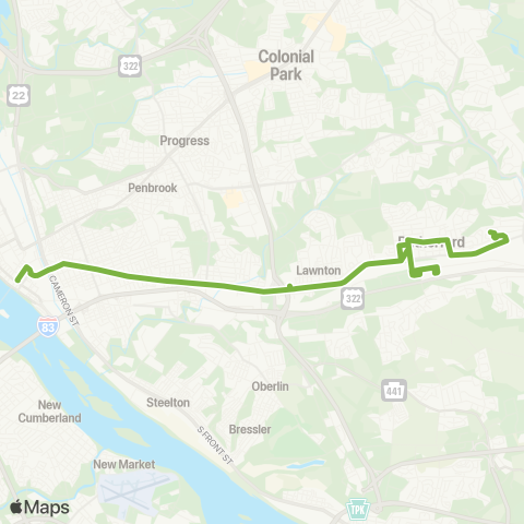 rabbittransit - Capital Region Derry / Rutherford map