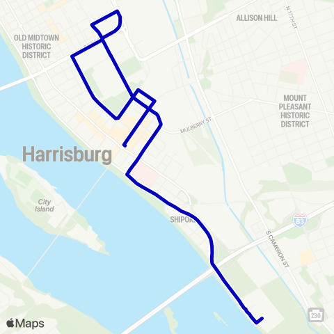 rabbittransit - Capital Region Capitol Complex / Roc Shuttle map