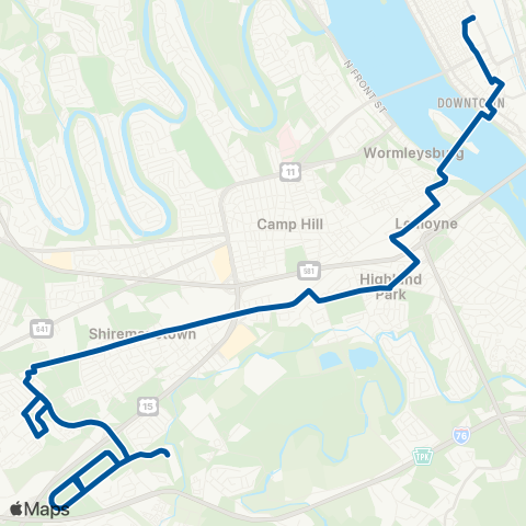 rabbittransit - Capital Region Highland Park / Westport map