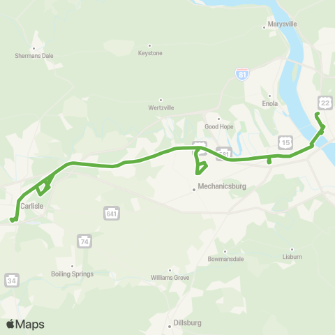 rabbittransit - Capital Region Carlisle map