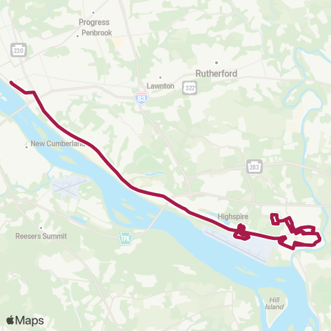 rabbittransit - Capital Region Middletown map