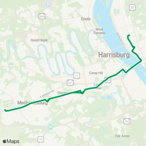 rabbittransit - Capital Region Simpson Ferry Road map