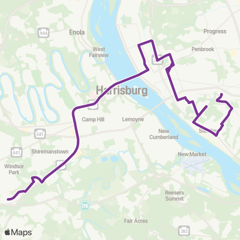 rabbittransit - Capital Region Upper Allen Business Park map