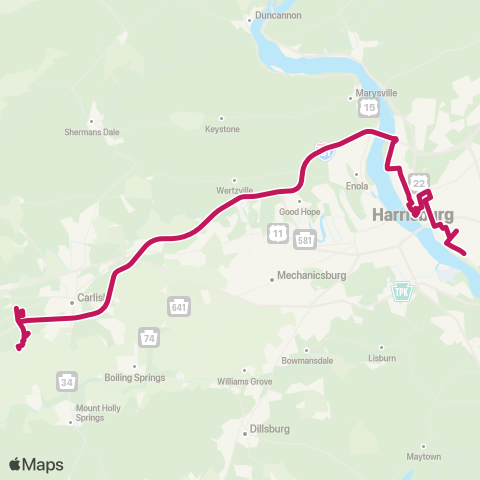 rabbittransit - Capital Region Allen Road Warehouses map