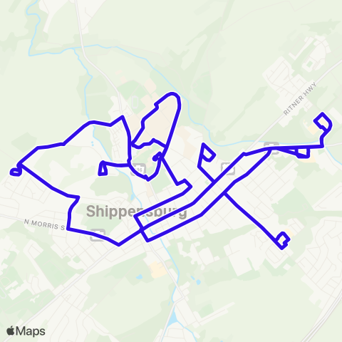 rabbittransit - Capital Region Blue Line - Shippensburg map