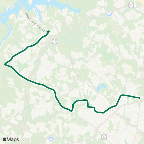 CATS Paw Creek / Rosa Parks Crosstown map