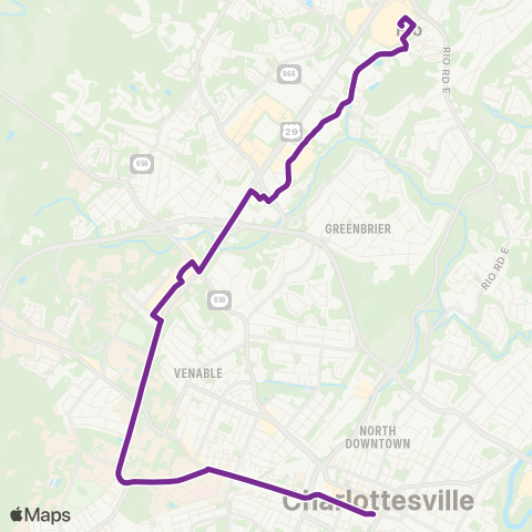 CAT Emmet St / Seminole Trail map