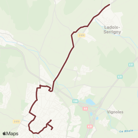 Côte&Bus - Réseau interurbain Ligne 12 - Ladoix-Serrigny map