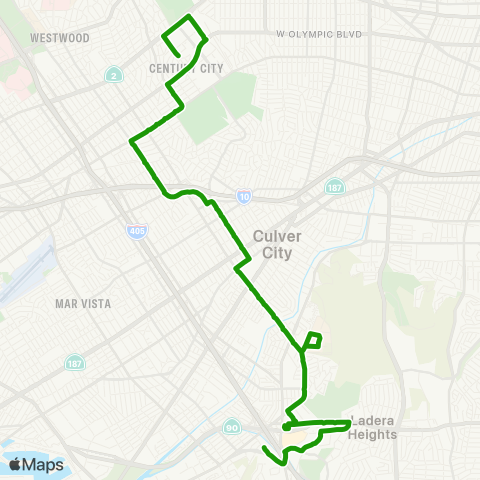 Culver CityBus Crosstown map