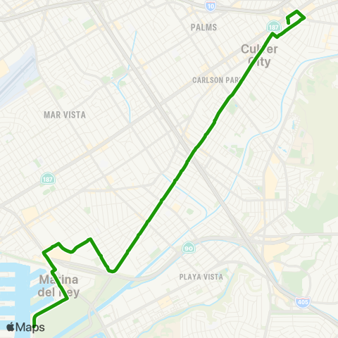 Culver CityBus Culver Boulevard map