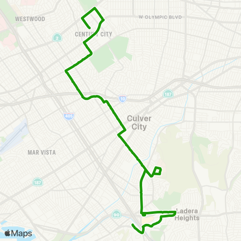 Culver CityBus Crosstown map