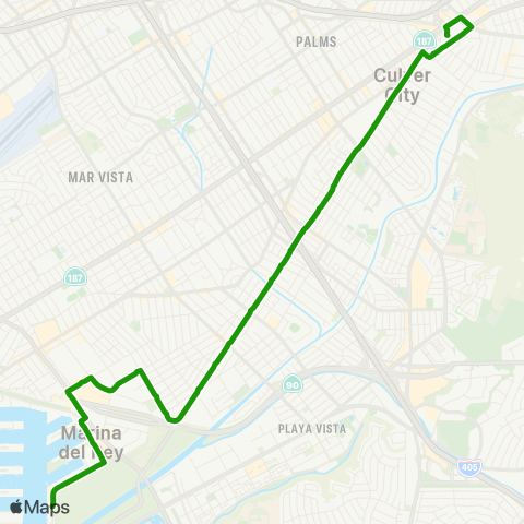 Culver CityBus Culver Boulevard map