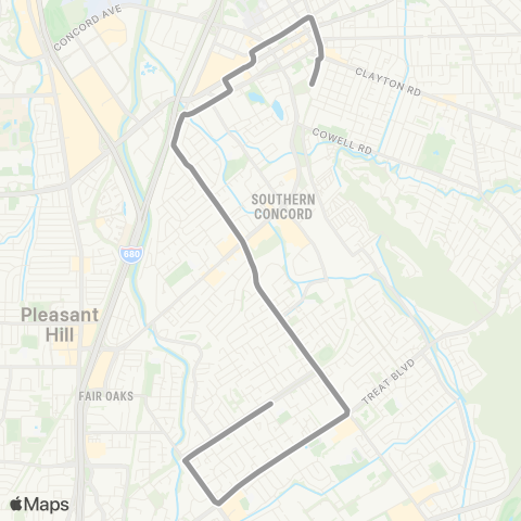 County Connection Oak Grove Middle / Concord BART map