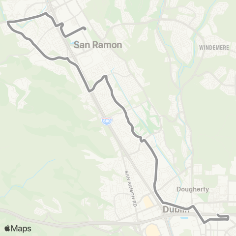 County Connection Broadmoor / Dublin / Pleasanton BART map