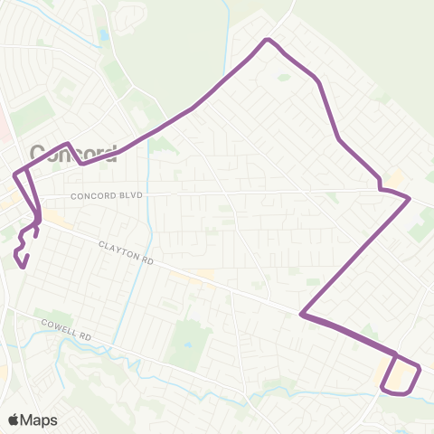 County Connection Concord BART / Bel Air Dr map