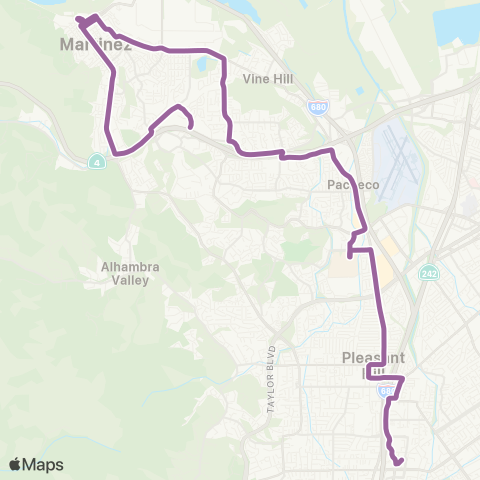 County Connection Martinez Amtrak / Pleasant Hill BART map