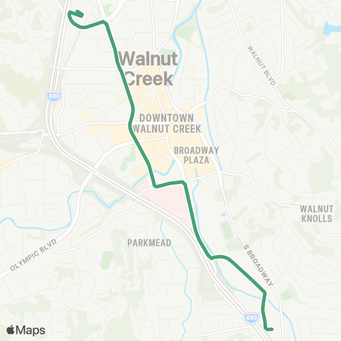 County Connection Walnut Creek BART / Creekside Dr map