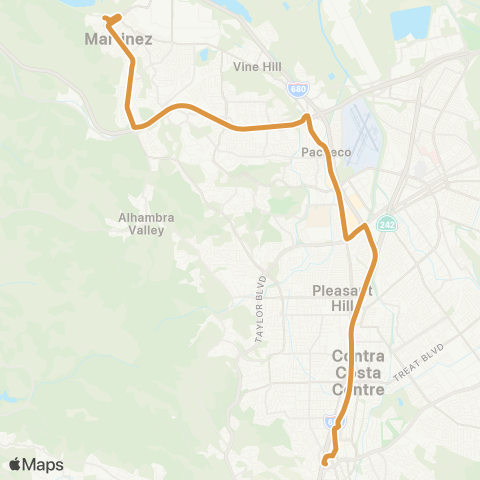 County Connection Martinez Amtrak / Walnut Creek BART map