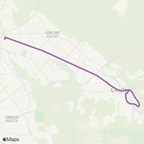 County Connection Concord BART / Clayton Rd map