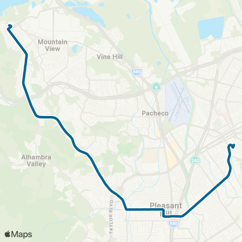 County Connection Martinez Amtrak / Concord BART map