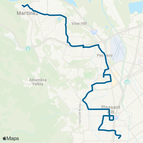 County Connection Martinez Amtrak / Pleasant Hill BART map