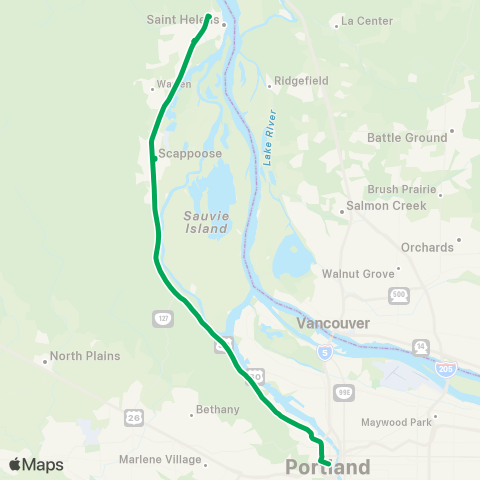 Columbia County Rider Downtown Portland map