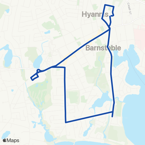 Cape Cod RTA Hyannis Area Trolley map