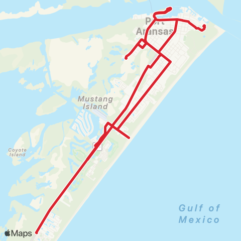 CCRTA Port Aransas Shuttle map