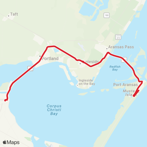 CCRTA Port Aransas Express map