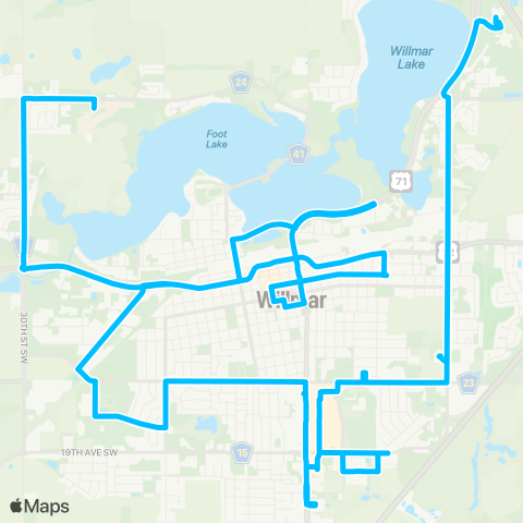 Central Community Transit Willmar map