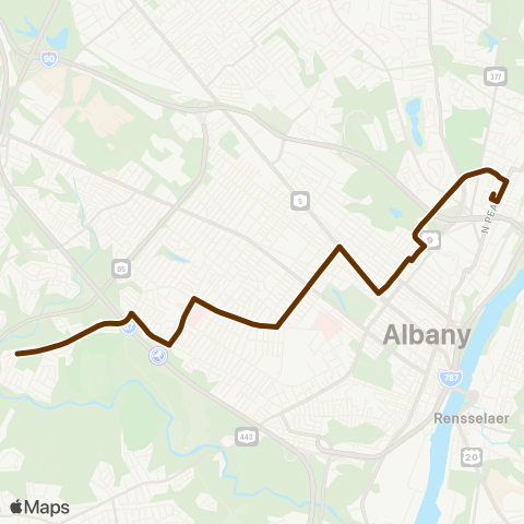 CDTA North Albany Shuttle map