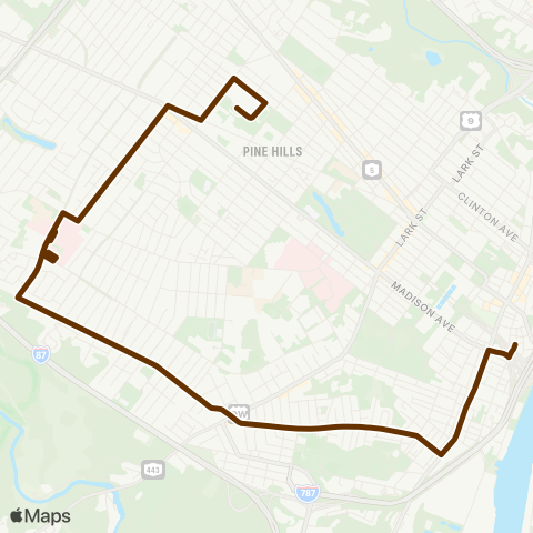 CDTA Mid Town Shuttle map