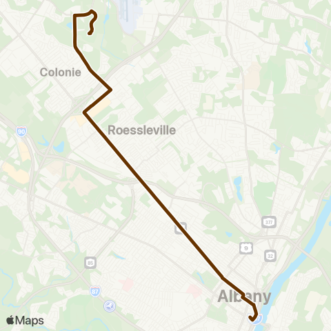 CDTA Suburban Shuttle map