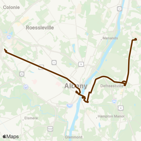 CDTA Albany - North Greenbush Shuttle map