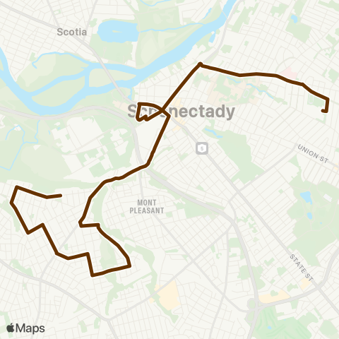 CDTA Schenectady Shuttle map