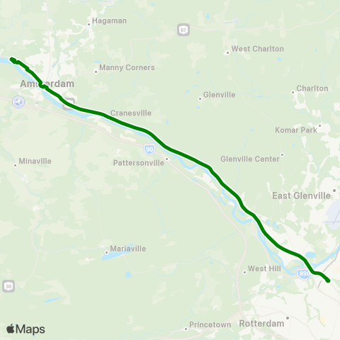 CDTA Amsterdam to Schenectady via exit 26 map