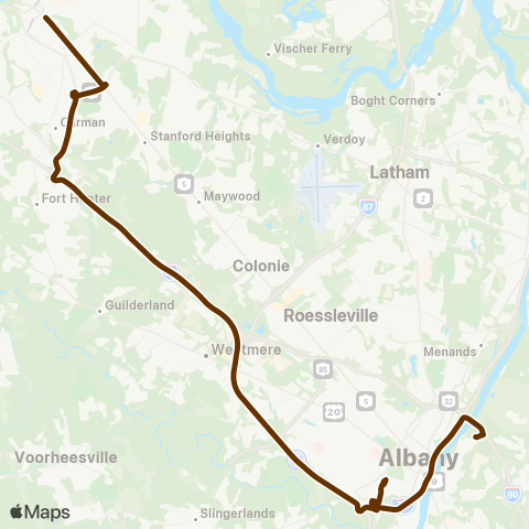 CDTA Schenectady - Albany Shuttle map