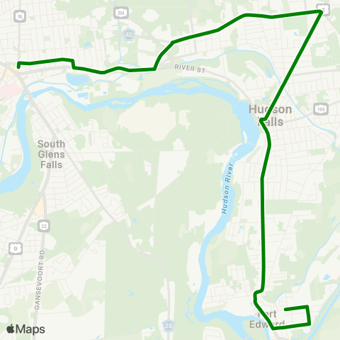 CDTA Hudson Falls / Fort Edward map