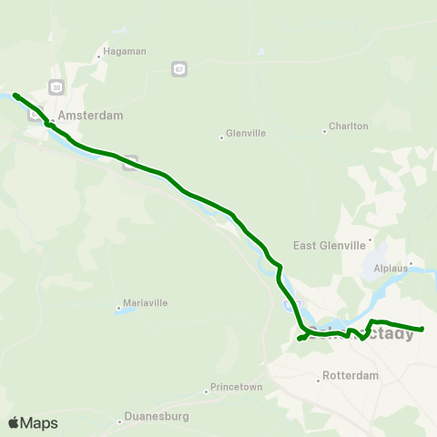 CDTA Amsterdam to Schenectady via VIA / Port map