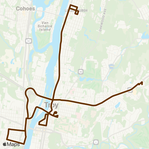 CDTA Troy Shopping Bus map